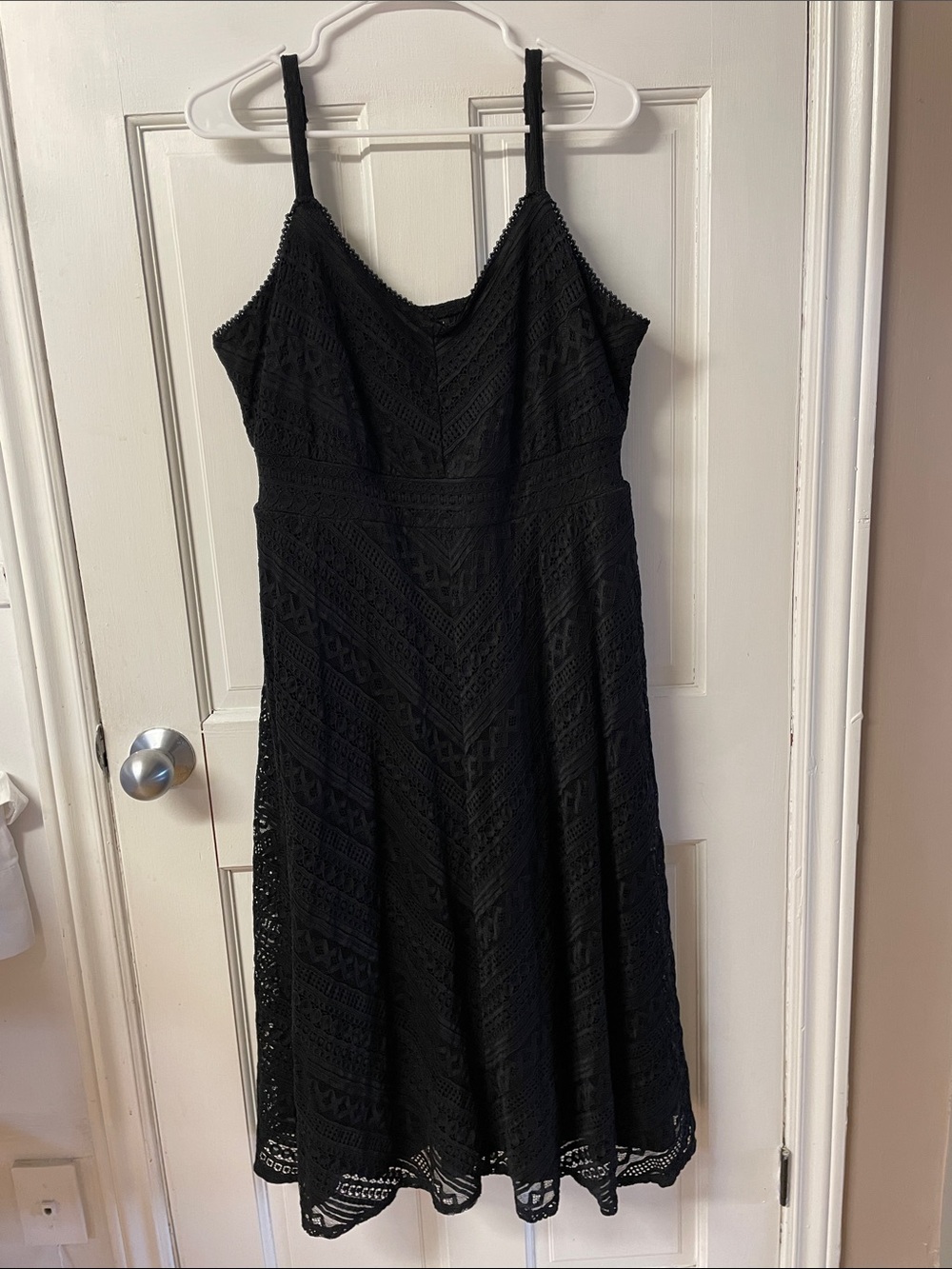 Torrid Midi Lace Skater Dress in black lace design women’s size 1X - Picture 2 of 15